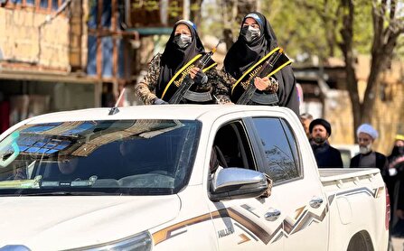 رژه نظامی بانوان بسیجی بخش رضویه شهرستان مشهد