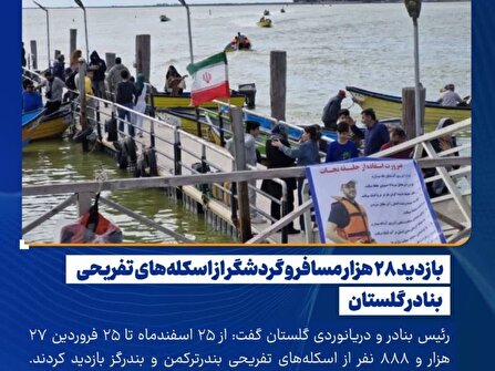 بازدید ۲۸ هزار مسافر و گردشگر از اسکله‌های تفریحی بنادر گلستان