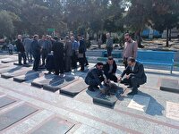 گلزار مزار شهدا با حضور مدیرشرکت خدمات حمایتی کشاورزی گلستان درهفته جهاد