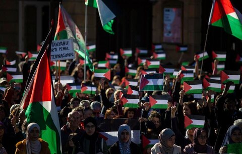 تظاهرات حامیان فلسطین در بیلبائو اسپانیا