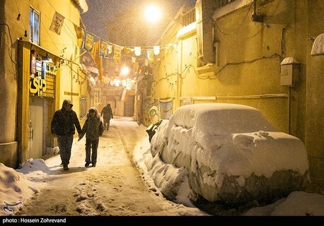 بارش برف شبانه در تهران 