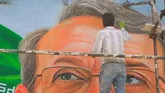 آغاز اجرای دیوارنگاره شهید علی لاریجانی در مشهد همزمان با چهلمین روز شهادت