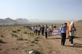 پياده روي كاركنان بسيجي دانشگاه آزاد اسلامي واحد شهركرد