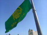 اهتزاز پرچم مطهر رضوی در اسلامشهر