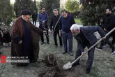 آئین درختکاری توسط خانواده شهدا در محله بلوار ابوذر تهران