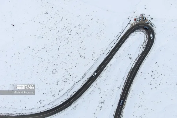 بارش برف در جاده چالوس